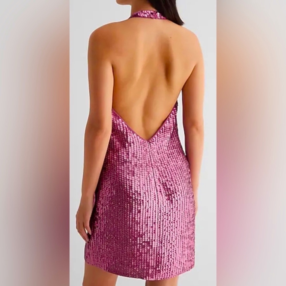 Women’s Express Sequin Mini Halter Dress